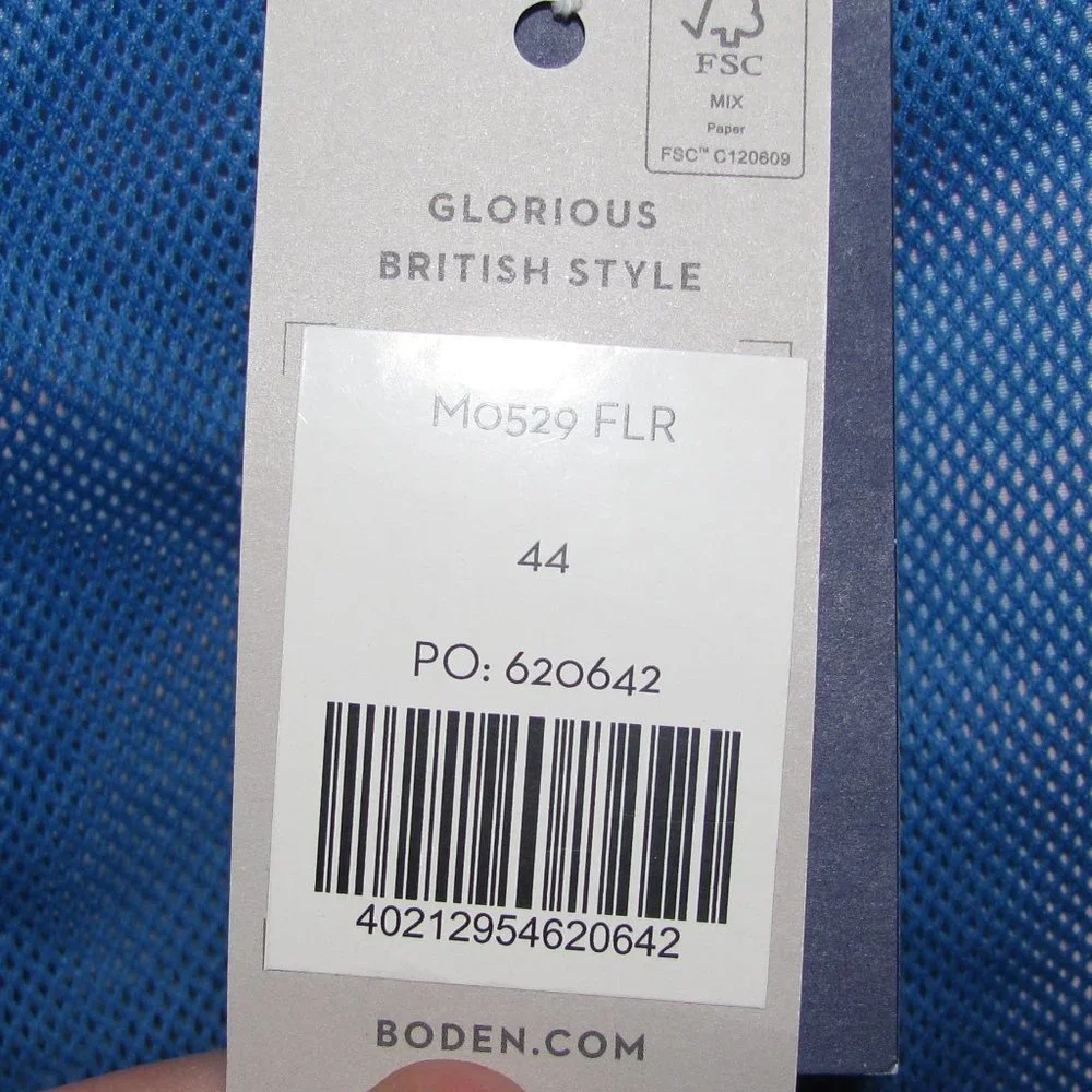 NEW Mens' Boden Floral Board Shorts Blue Pink Size 44